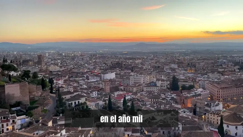 A frame from a finished video, with the caption burned into the picture.